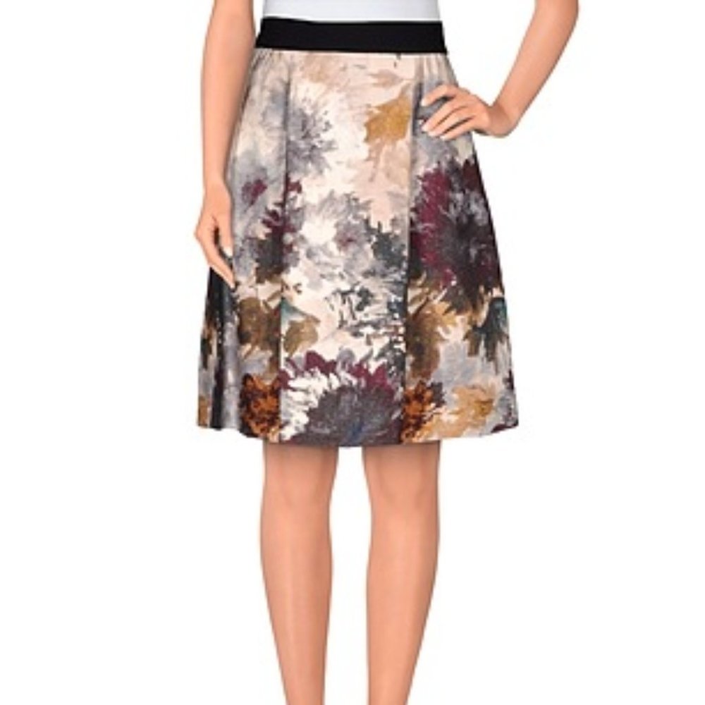 Les Copains Wool Graphic Printed Skirt-M